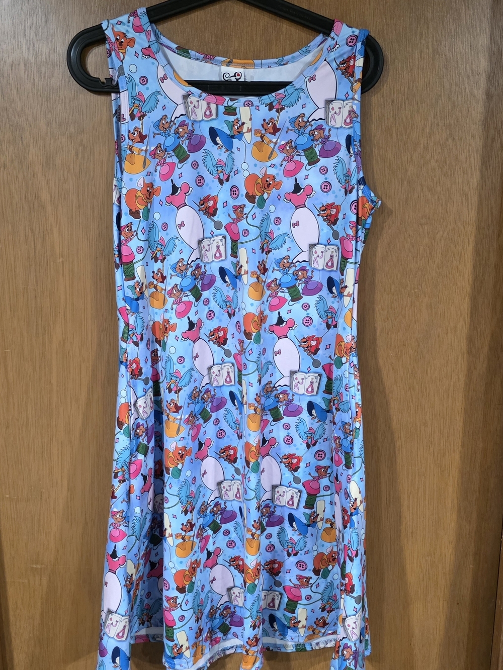 Cinderella Blue Print Sleeveless Swing Dress *NWOT*